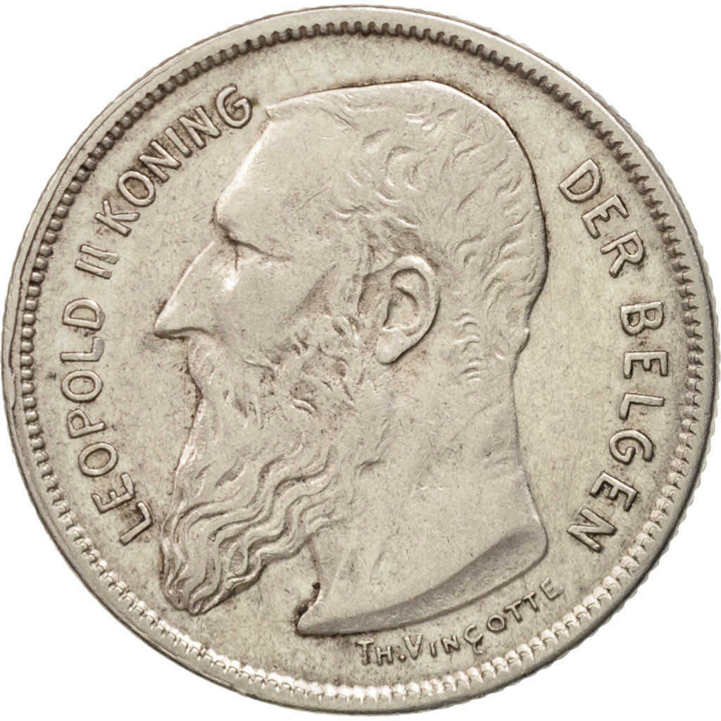 Coin, Belgium, 2 Francs, 2 Frank, 1909, AU(50-53), Silver, KM:59
