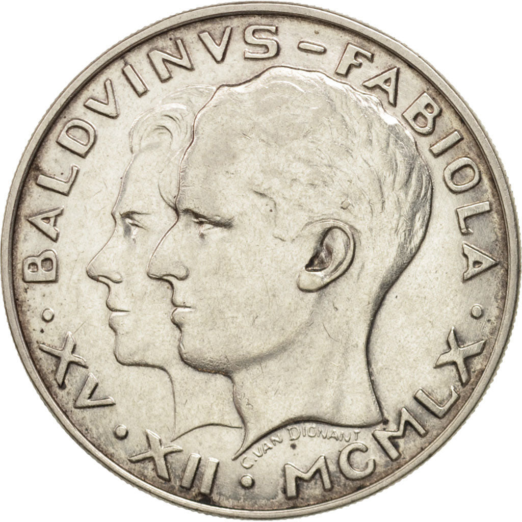 Belgium, 50 Francs, 50 Frank, 1960, AU(55-58), Silver, KM:152.1