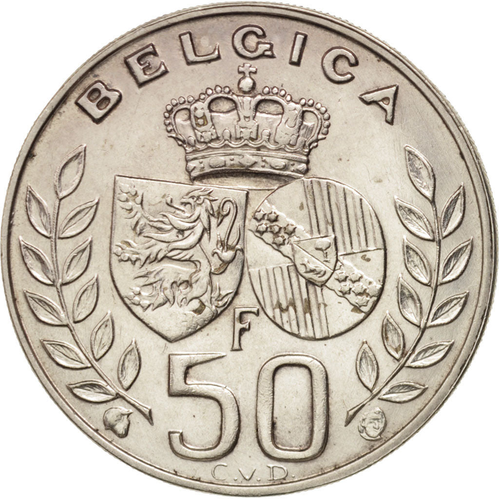 Belgium, 50 Francs, 50 Frank, 1960, AU(55-58), Silver, KM:152.1