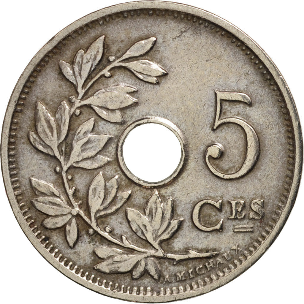 Belgium, 5 Centimes, 1913, AU(50-53), Copper-nickel, KM:66