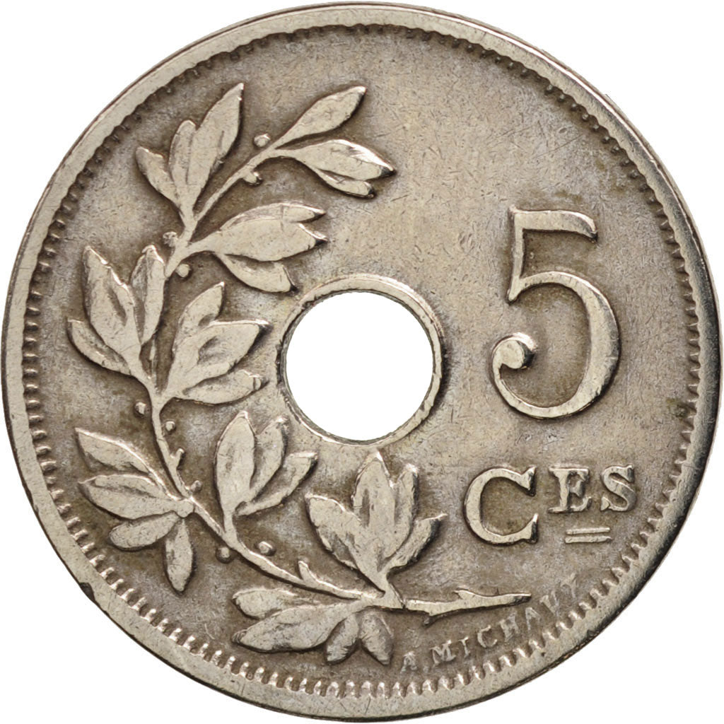 Belgium, 5 Centimes, 1914, EF(40-45), Copper-nickel, KM:66