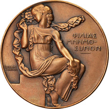 France, Médaille, Art Déco, Livre d'Or des Valeurs Humaines, 1971, Vernon