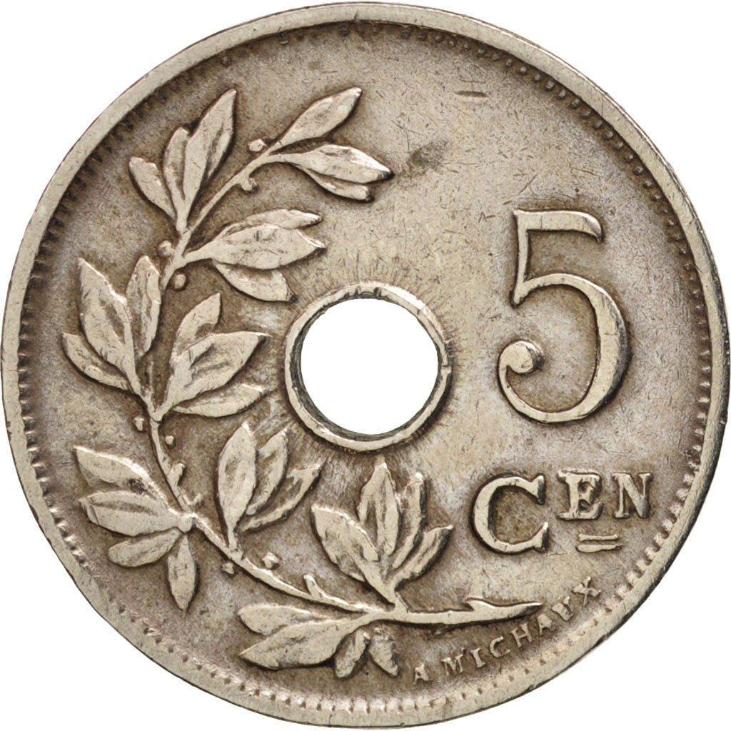 Belgium, 5 Centimes, 1925, AU(50-53), Copper-nickel, KM:67