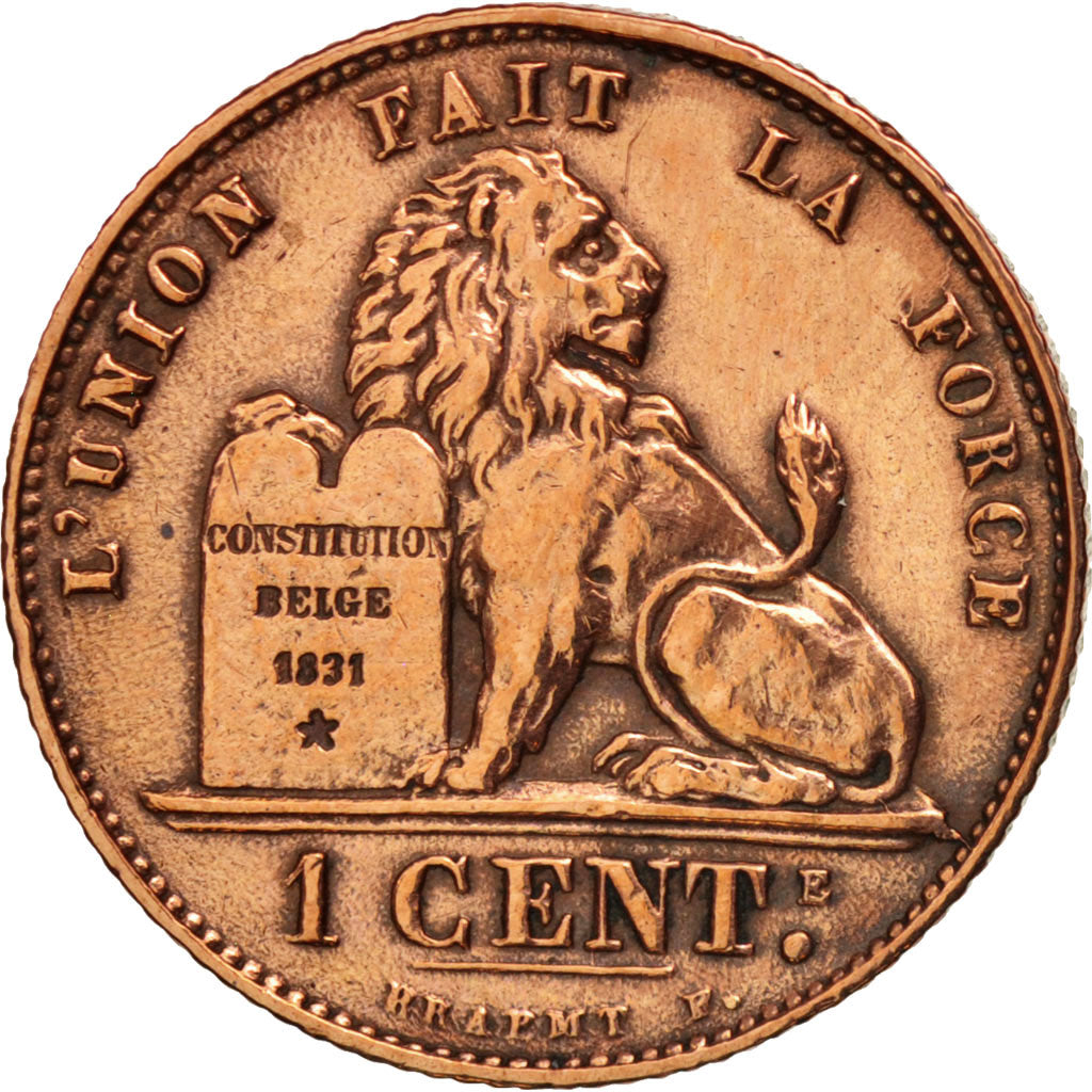 Belgium, Leopold II, Centime, 1907, AU(50-53), Copper, KM:33.1