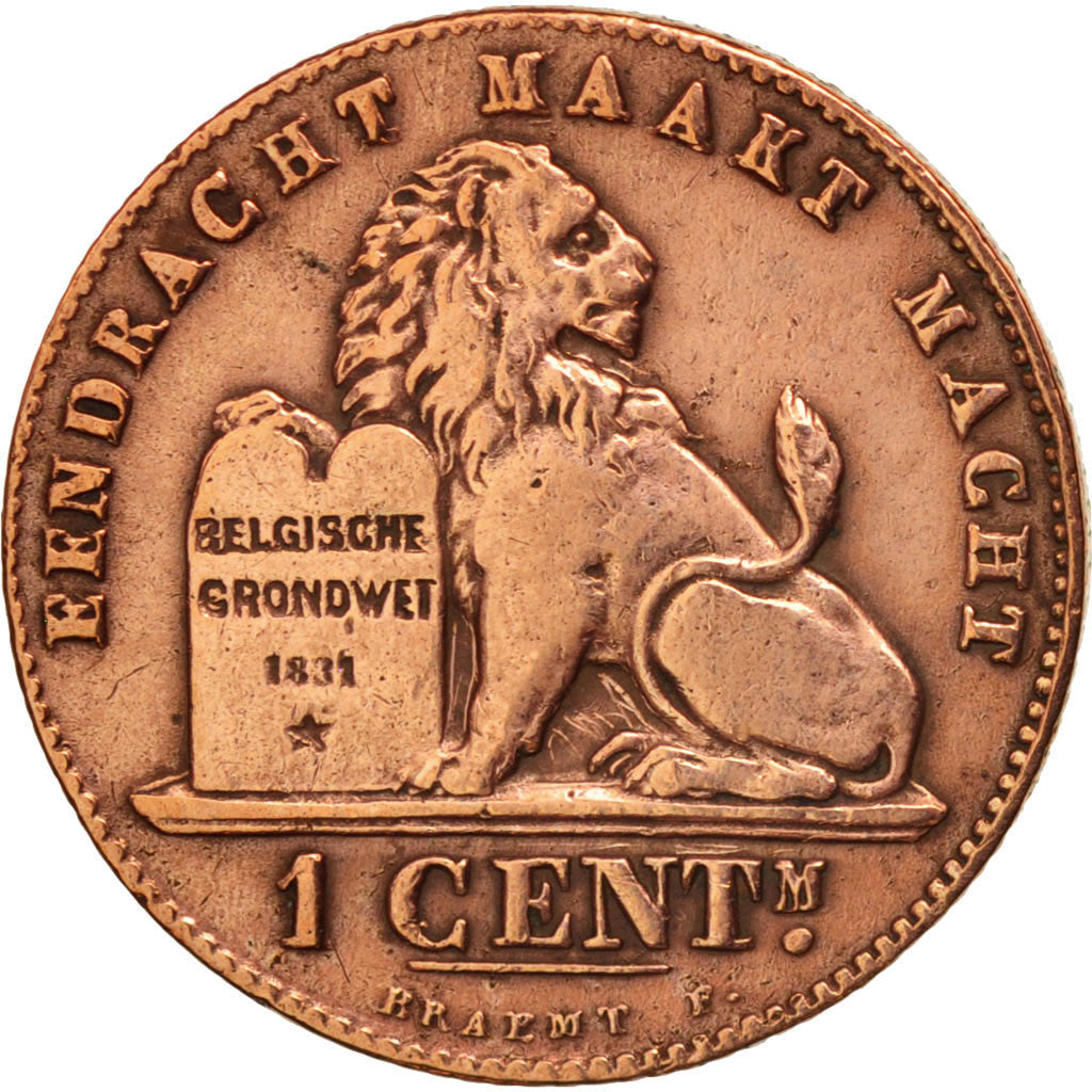 Belgium, Leopold II, Centime, 1902, AU(50-53), Copper, KM:34.1