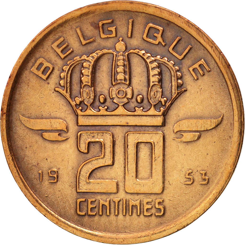 Belgium, Leopold II, Centime, 1953, AU(50-53), Copper, KM:34.1