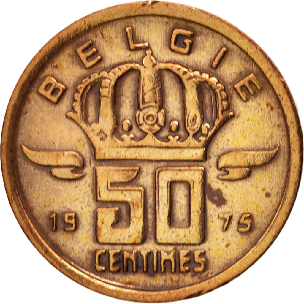 Coin, Belgium, Baudouin I, 50 Centimes, 1975, AU(50-53), Bronze, KM:149.1