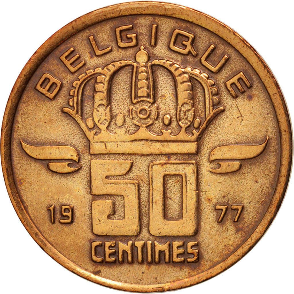 Coin, Belgium, Baudouin I, 50 Centimes, 1977, AU(50-53), Bronze, KM:148.1