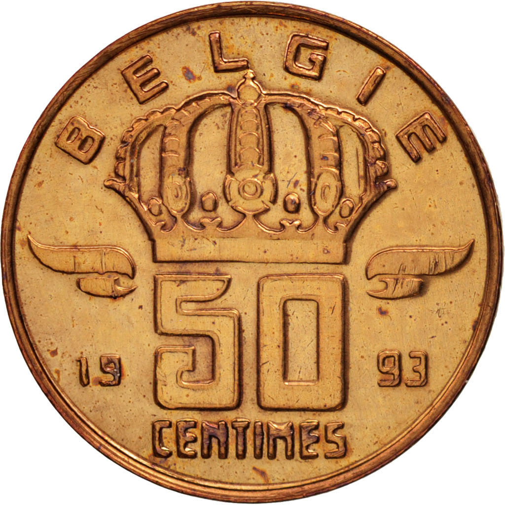 Moneta, Belgio, Baudouin I, 50 Centimes, 1993, BB+, Bronzo, KM:149.1