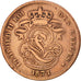 Belgium, Leopold II, 2 Centimes, 1871, VF(30-35), Copper, KM:35.1