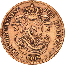 Moneta, Belgio, 2 Centimes, 1905, BB, Rame, KM:36