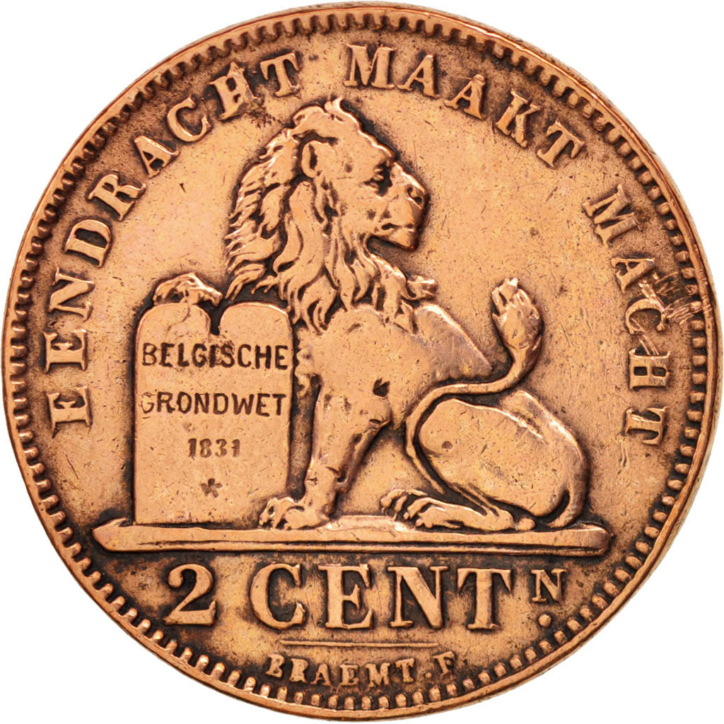 Moneta, Belgio, 2 Centimes, 1905, BB, Rame, KM:36