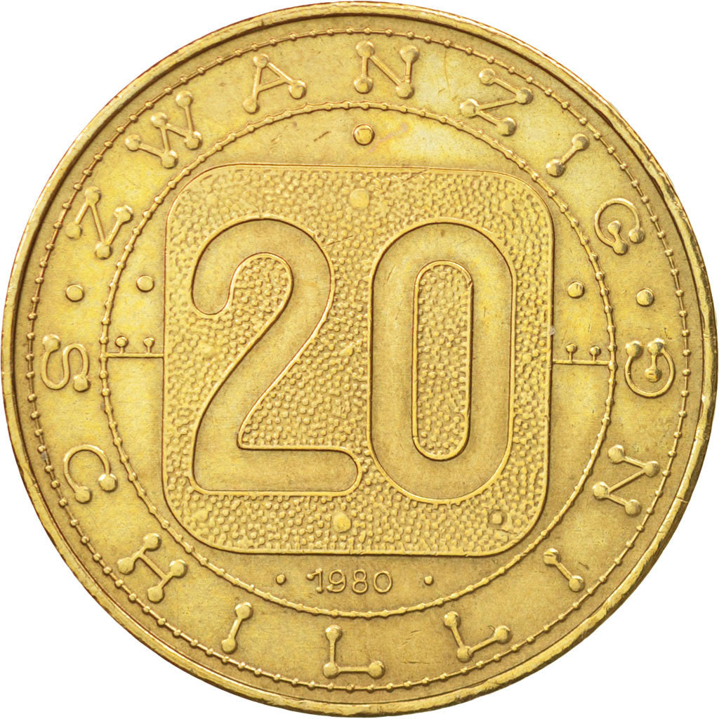 Coin, Austria, 20 Schilling, 1980, AU(55-58), Copper-Aluminum-Nickel, KM:2946.1