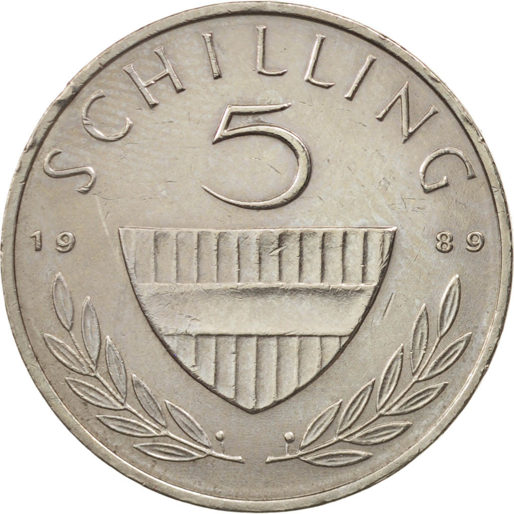 Coin, Austria, 5 Schilling, 1989, AU(50-53), Copper-nickel, KM:2889a