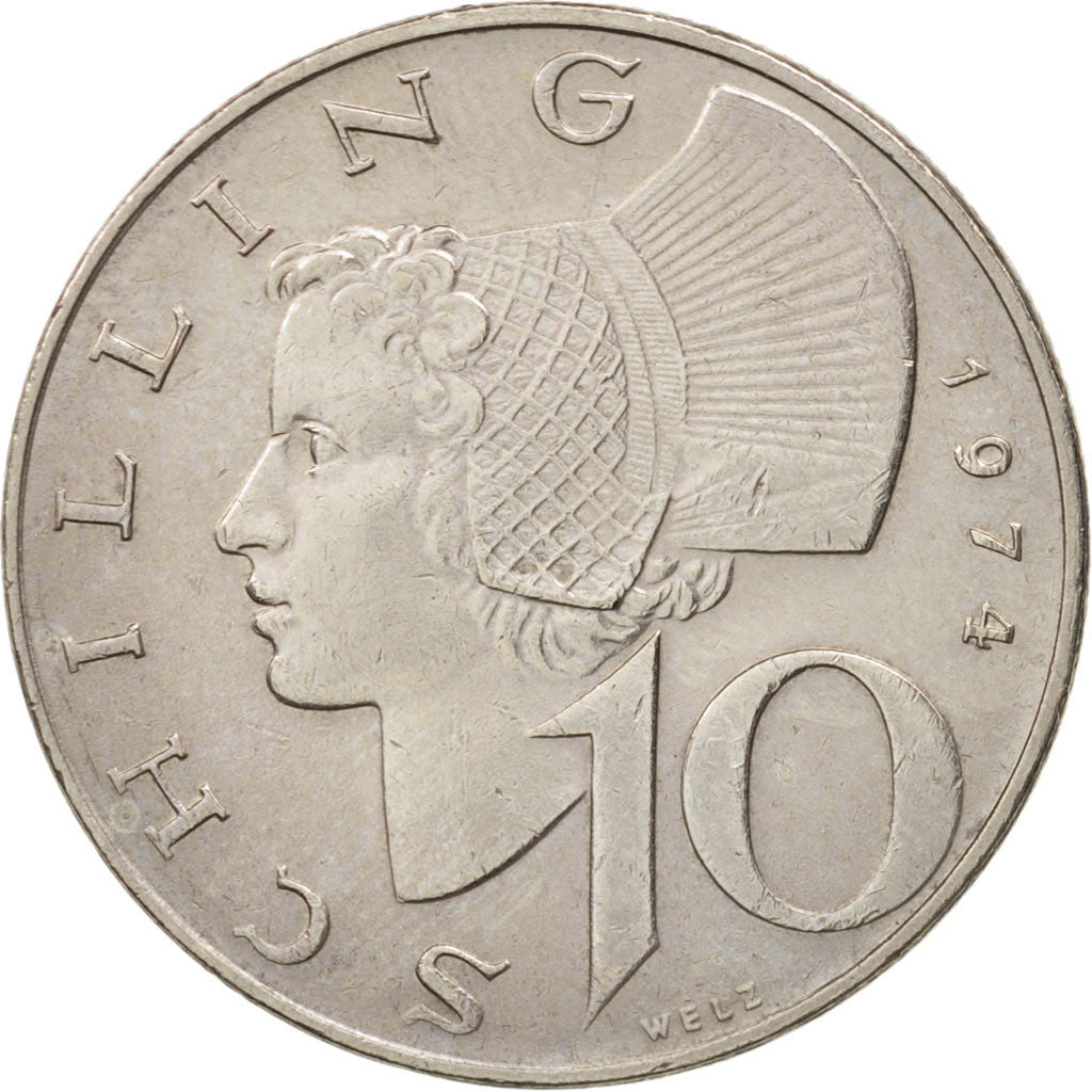 Münze, Österreich, 10 Groschen, 1974, Vienna, SS+, Aluminium, KM:2878