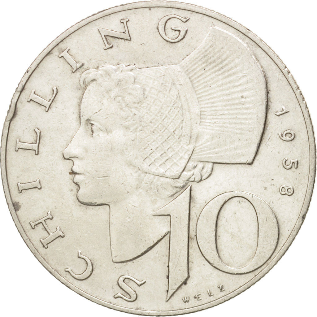 Monnaie, Autriche, 10 Schilling, 1958, TTB, Argent, KM:2882