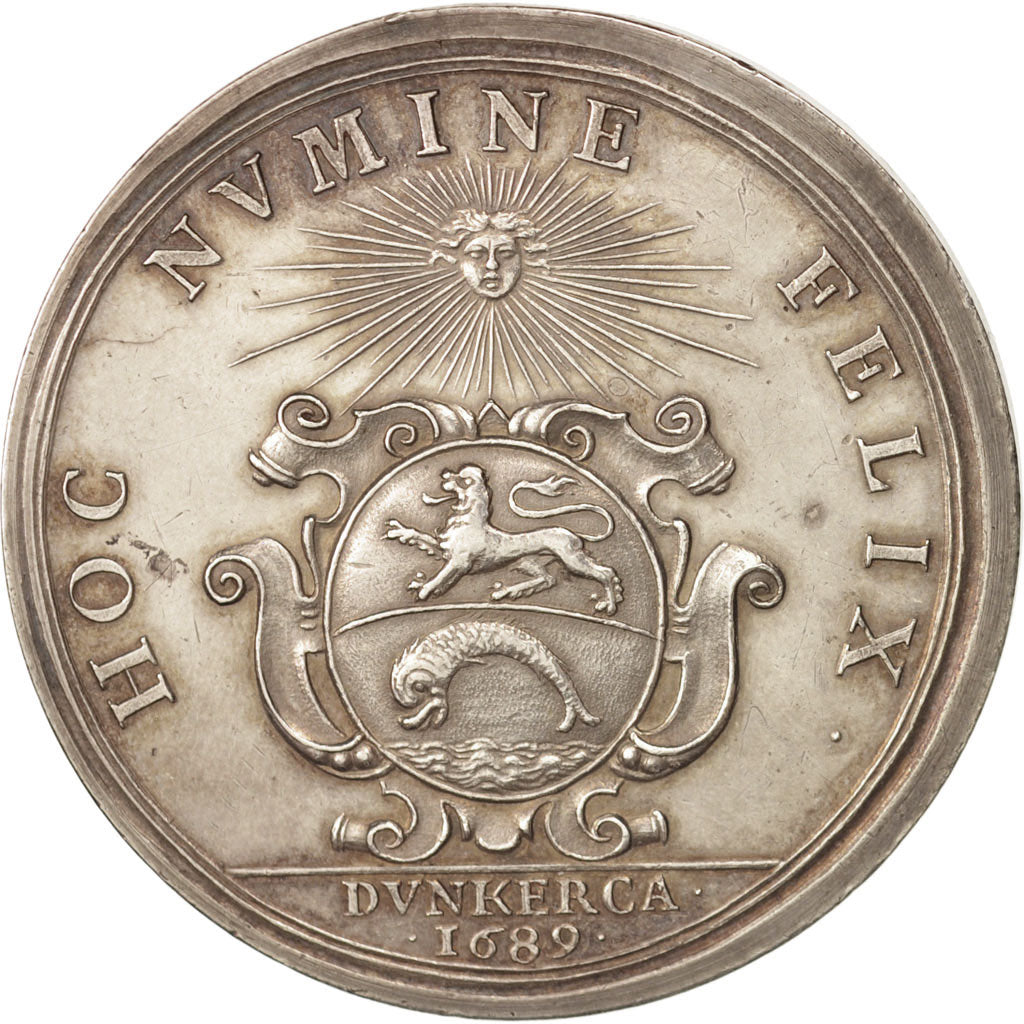 France, Medal, Royal, Ville de Dunkerque, Louis XIV, History, 1689, Röettiers