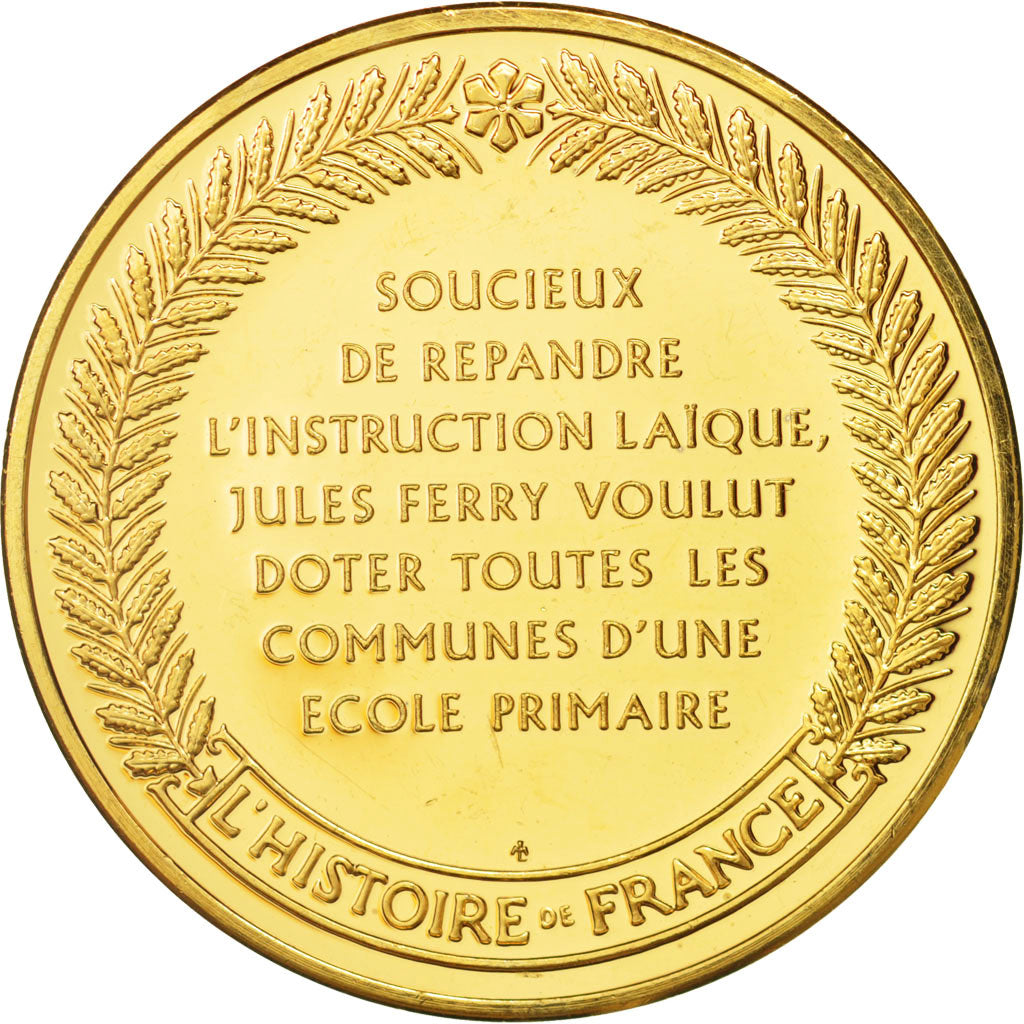 France, Medal, Jules Ferry et l'Enseignement, History, MS(60-62), Vermeil