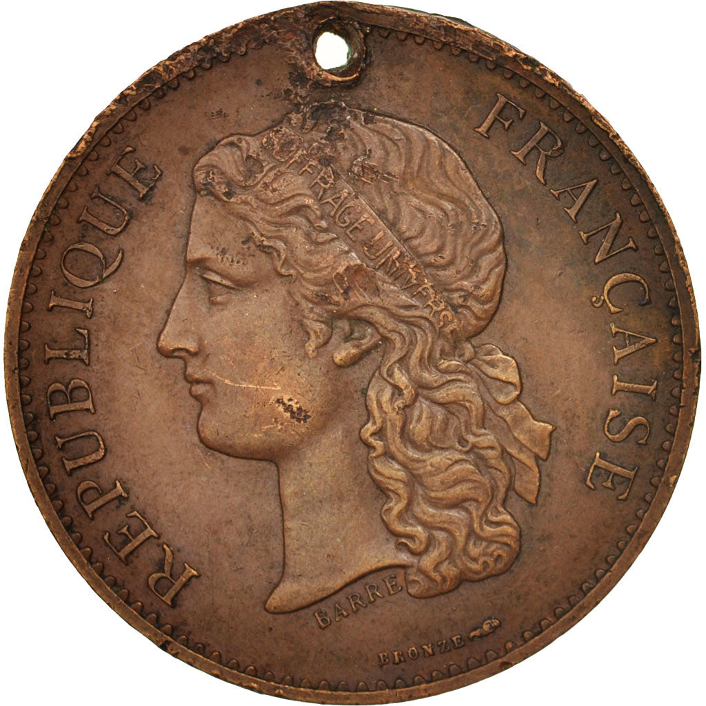 France, Medal, 1789 Centenary, Worldwide exhibition, History, 1889, Barre