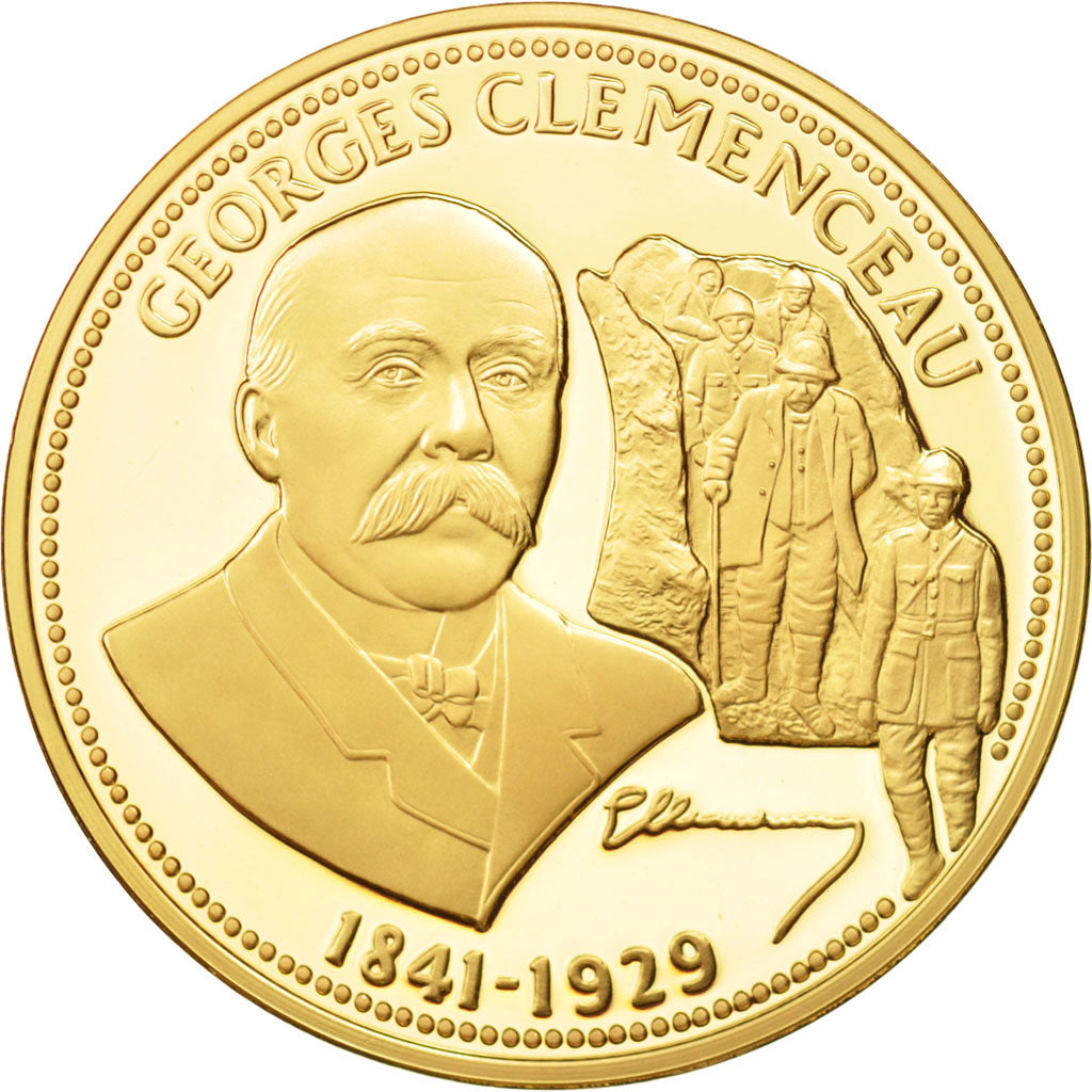 Francia, Medal, Georges Clemenceau, History, SC, Oro vermeil