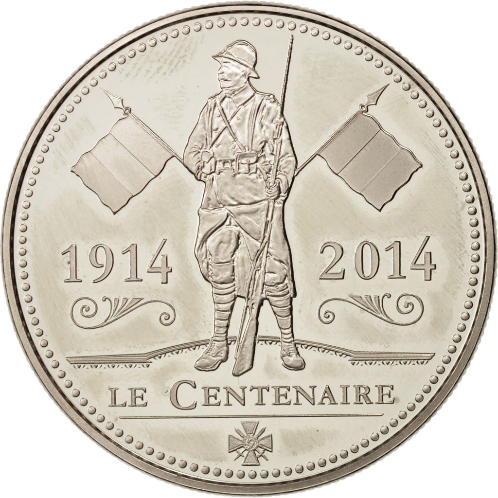 France, Medal, First World War centenary, History, 2014, MS(63), Nickel