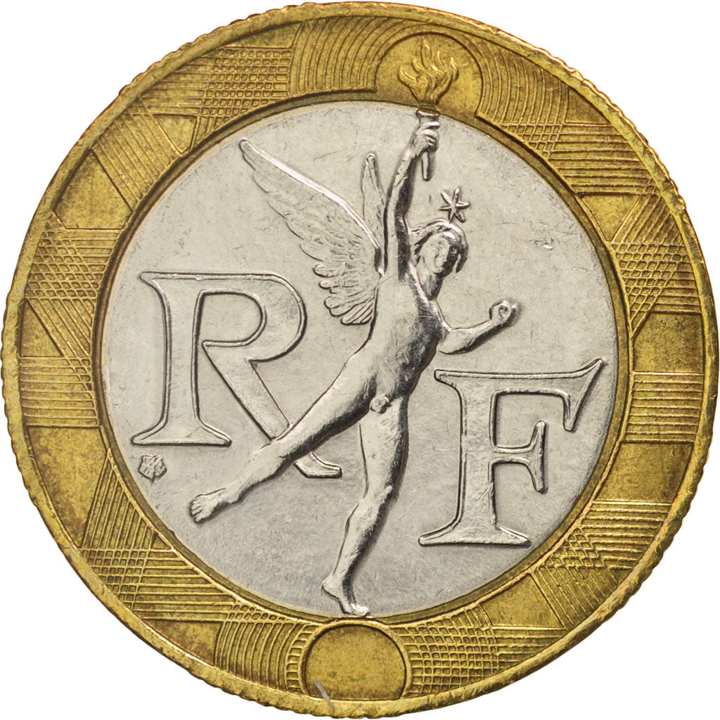 Moneta, Francia, Génie, 10 Francs, 1989, Paris, BB+, Bi-metallico, KM:964.1