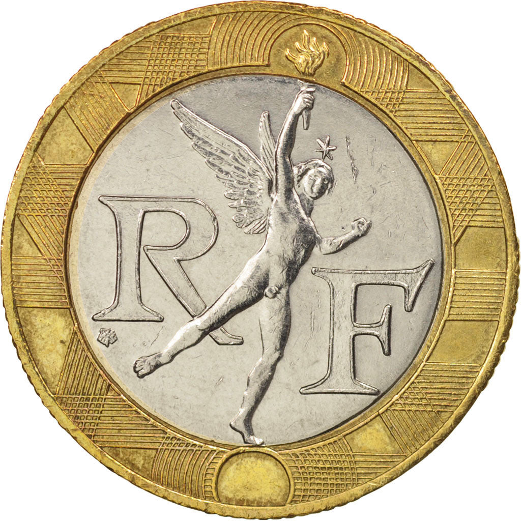 Monnaie, France, Génie, 10 Francs, 1990, Paris, TTB+, Bi-Metallic, KM:964.1