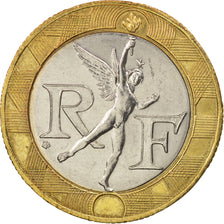 Munten, Frankrijk, Génie, 10 Francs, 1990, Paris, ZF+, Bi-Metallic, KM:964.1