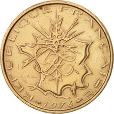 Munten, Frankrijk, Mathieu, 10 Francs, 1974, Paris, ZF+, Nickel-brass, KM:940