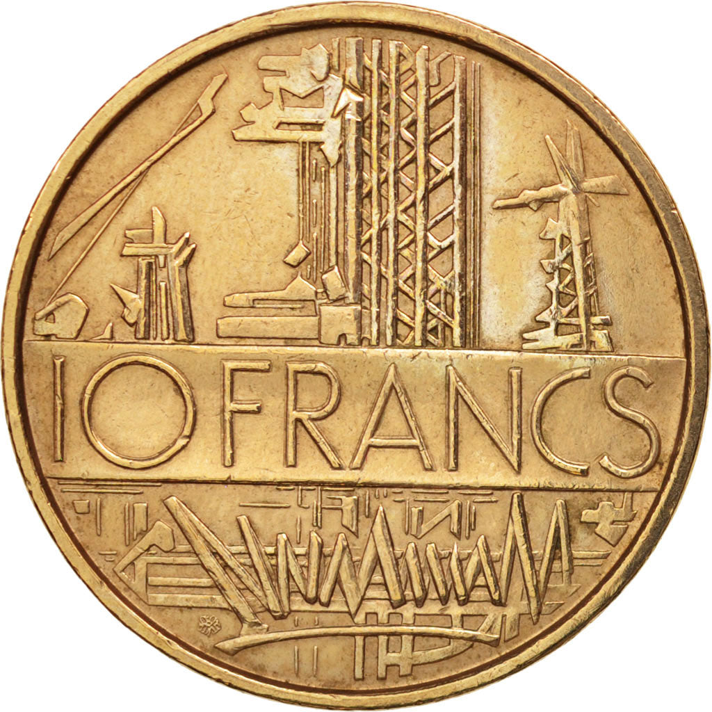 Munten, Frankrijk, Mathieu, 10 Francs, 1974, Paris, ZF+, Nickel-brass, KM:940