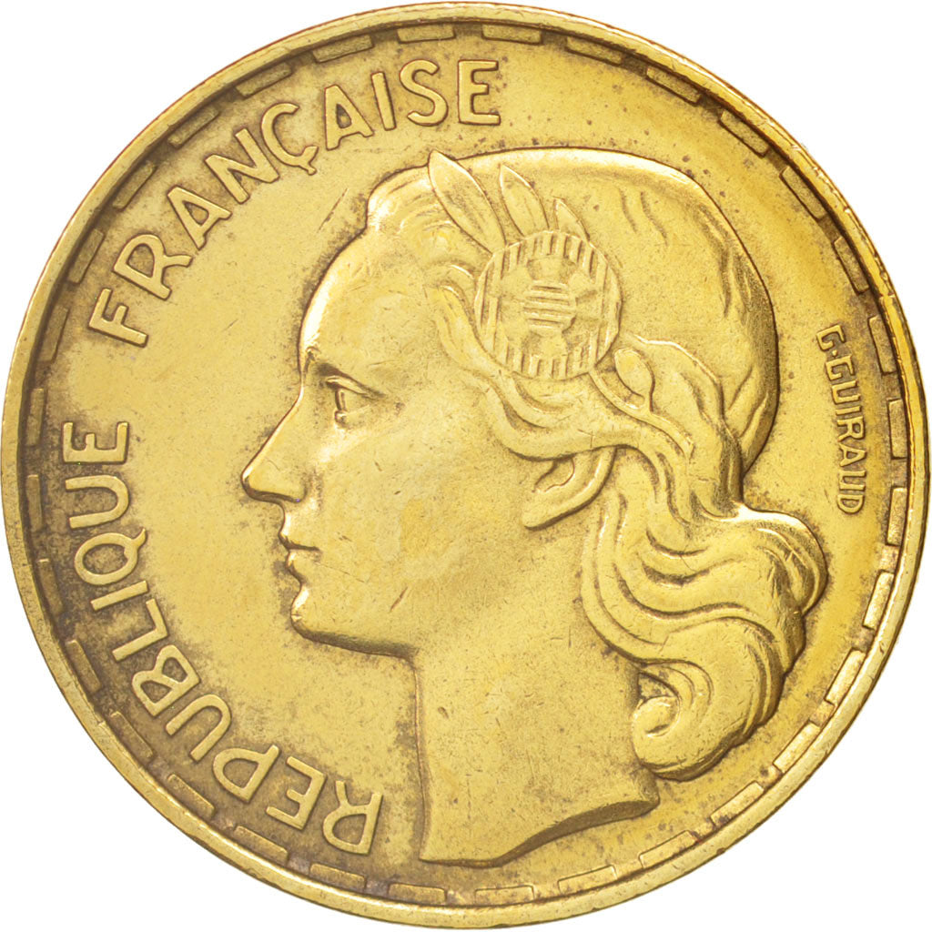 Moneta, Francia, Guiraud, 50 Francs, 1958, Paris, BB+, Alluminio-bronzo