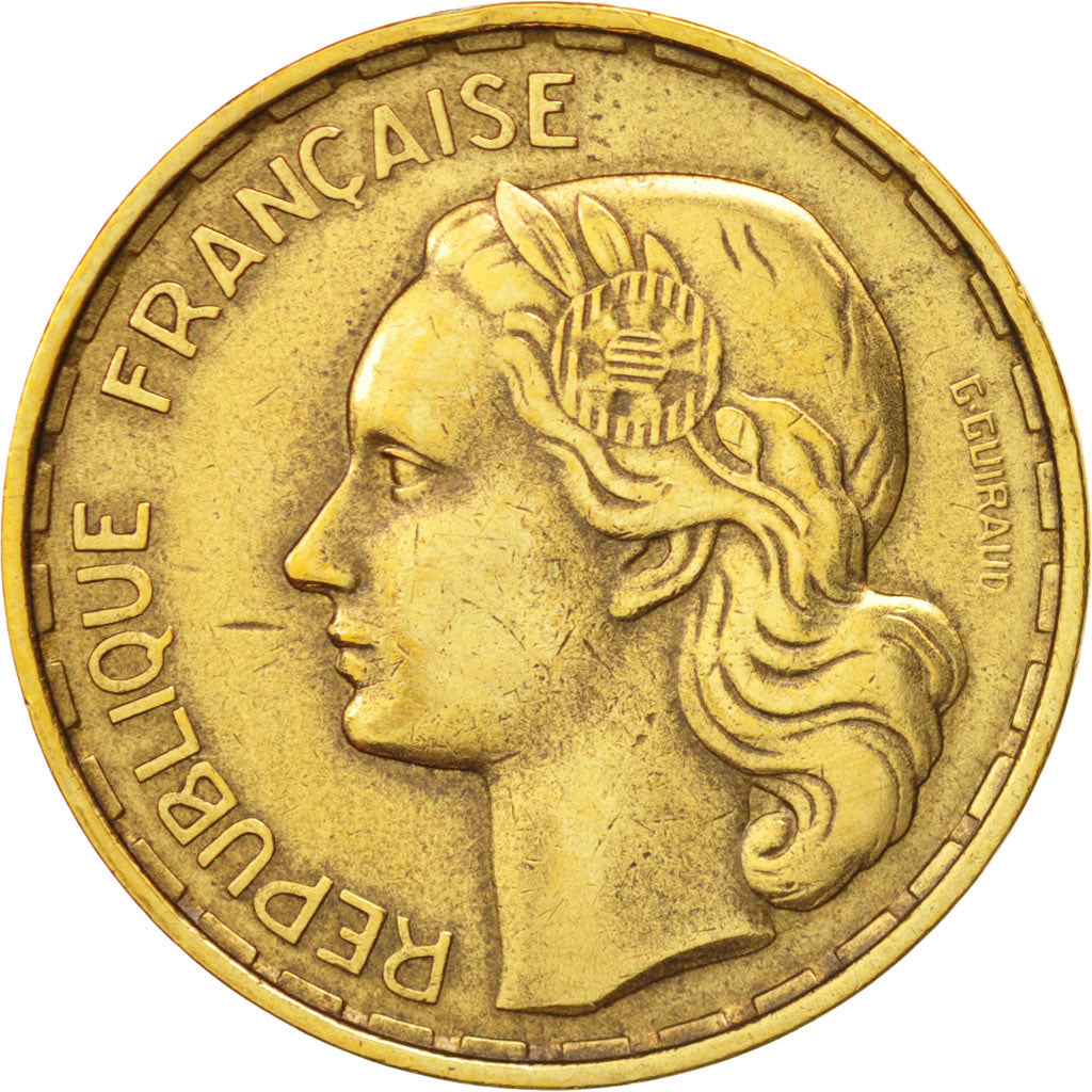 Moneta, Francia, Guiraud, 50 Francs, 1954, Paris, BB, Alluminio-bronzo