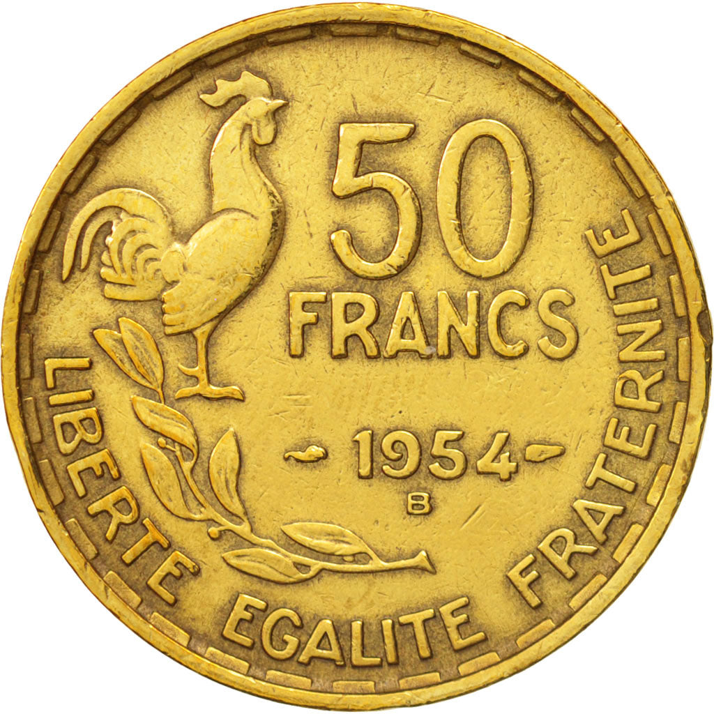 Münze, Frankreich, Guiraud, 50 Francs, 1954, Beaumont le Roger, SS