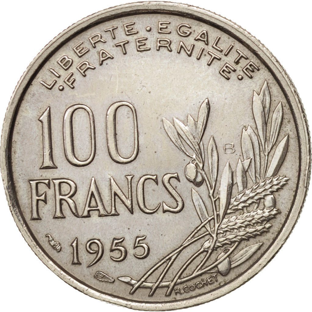 France, Cochet, 100 Francs, 1955, Beaumont - Le Roger, TTB+, Copper-nickel
