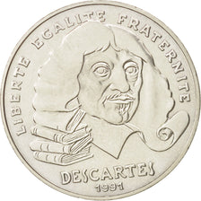 France, Descartes, 100 Francs, 1991, AU(55-58), Silver, KM:996, Gadoury:906