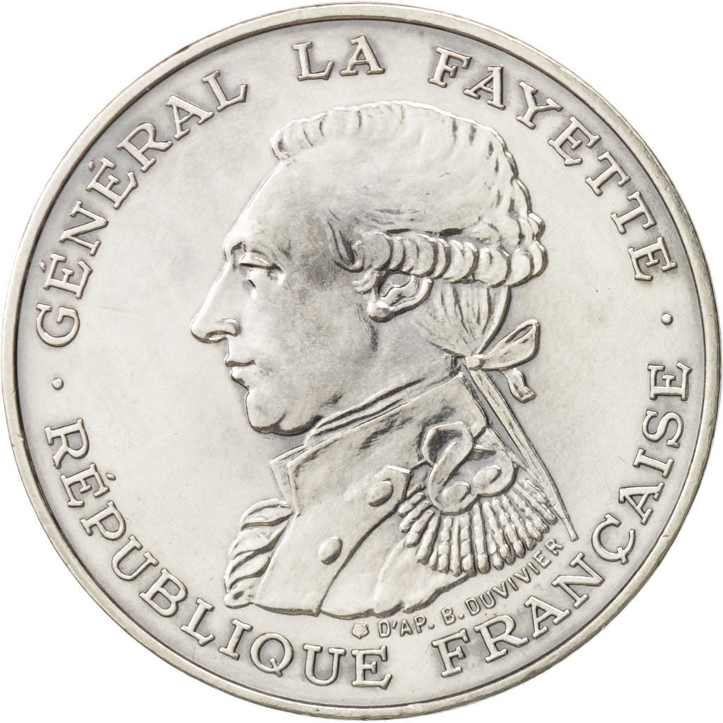 Coin, France, Lafayette, 100 Francs, 1987, AU(55-58), Silver, KM:962