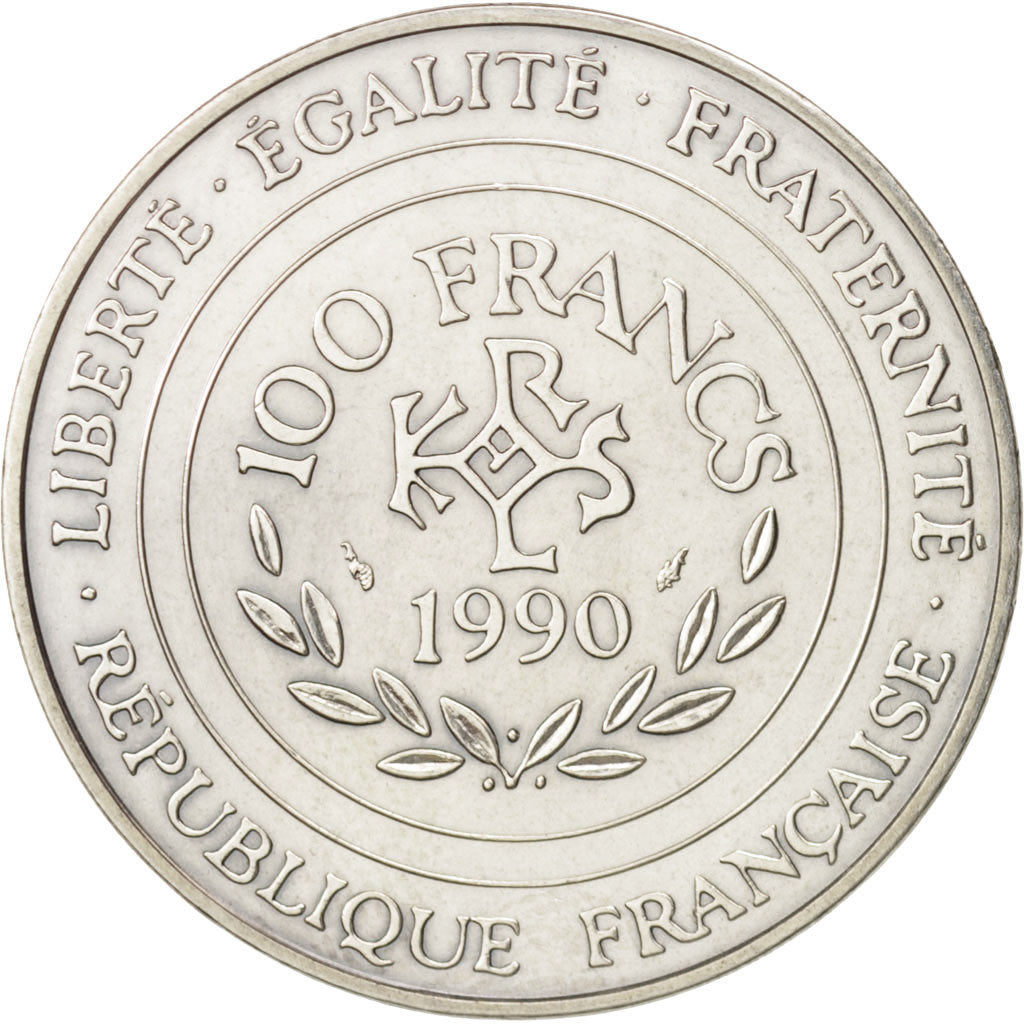 France, Charlemagne, 100 Francs, 1990, SUP, Argent, KM:982, Gadoury:905