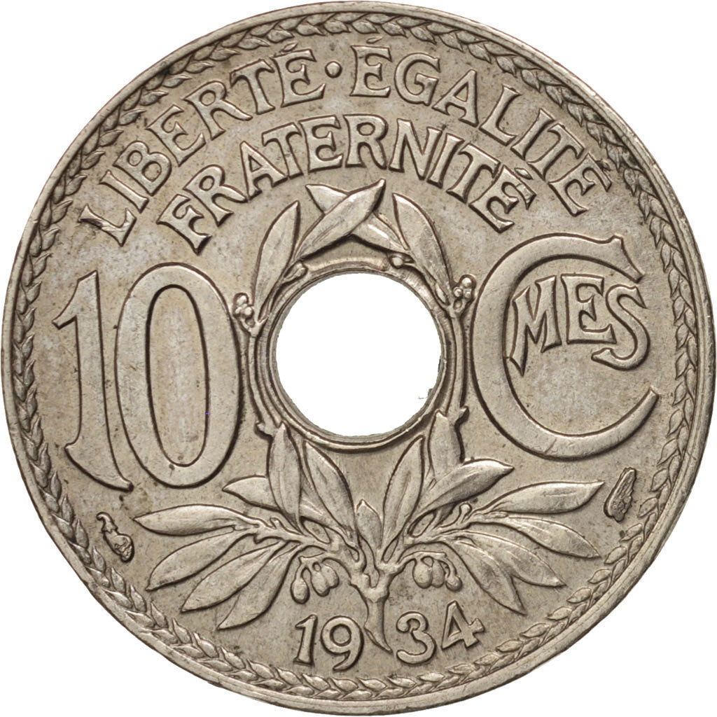 Coin, France, Lindauer, 10 Centimes, 1934, AU(55-58), Copper-nickel, KM:866a
