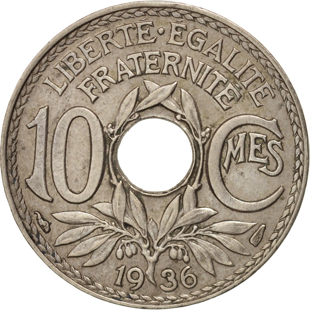 Coin, France, Lindauer, 10 Centimes, 1936, AU(55-58), Copper-nickel, KM:866a