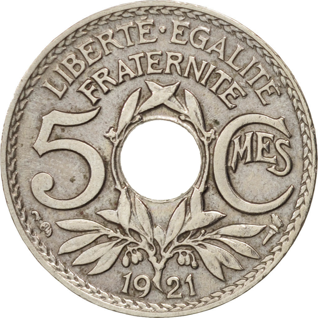 Coin, France, Lindauer, 5 Centimes, 1921, AU(50-53), Copper-nickel, KM:875