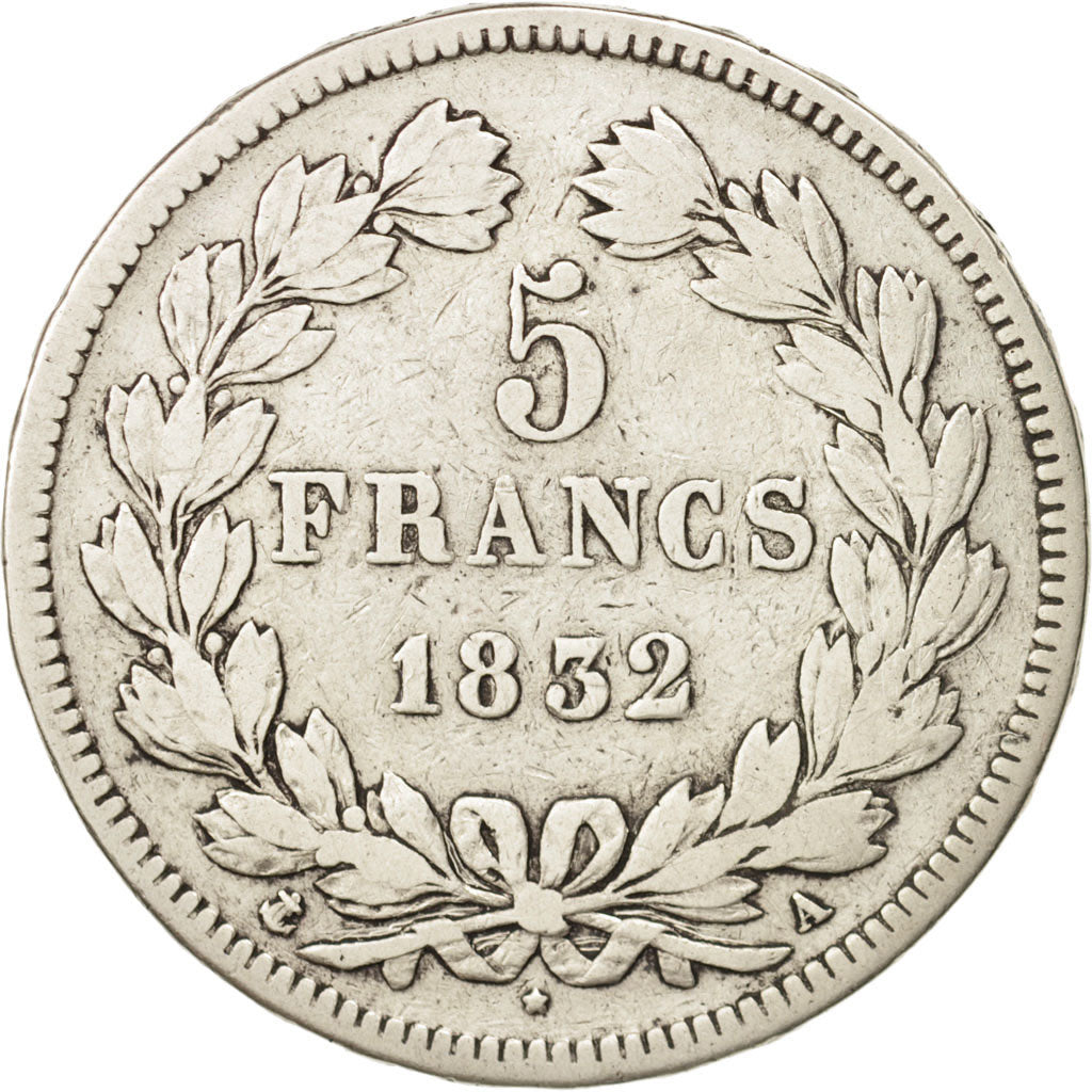 Coin, France, Louis-Philippe, 5 Francs, 1832, Paris, VF(20-25), Silver