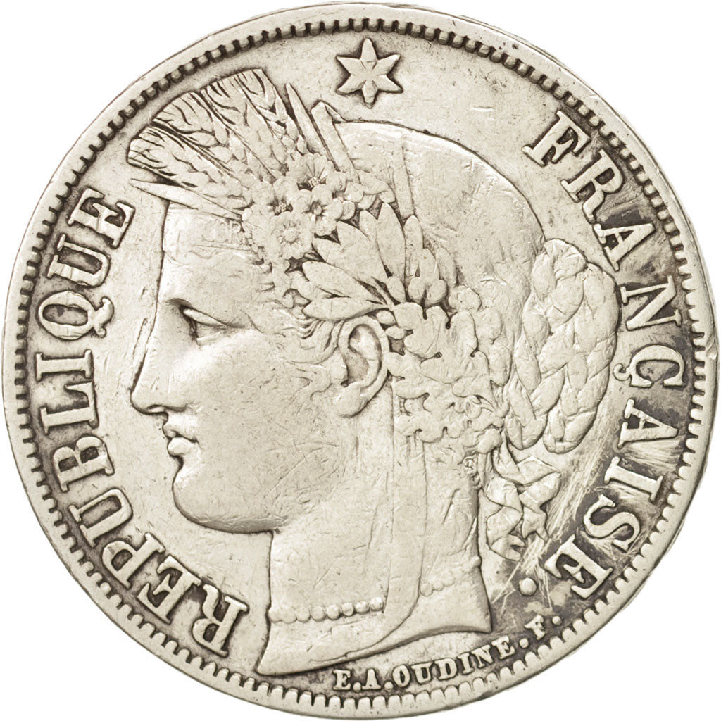 France, Cérès, 5 Francs, 1850, Paris, EF(40-45), Silver, KM:761.1, Gadoury:719