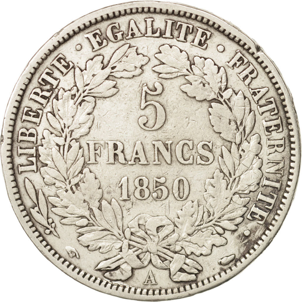 France, Cérès, 5 Francs, 1850, Paris, EF(40-45), Silver, KM:761.1, Gadoury:719