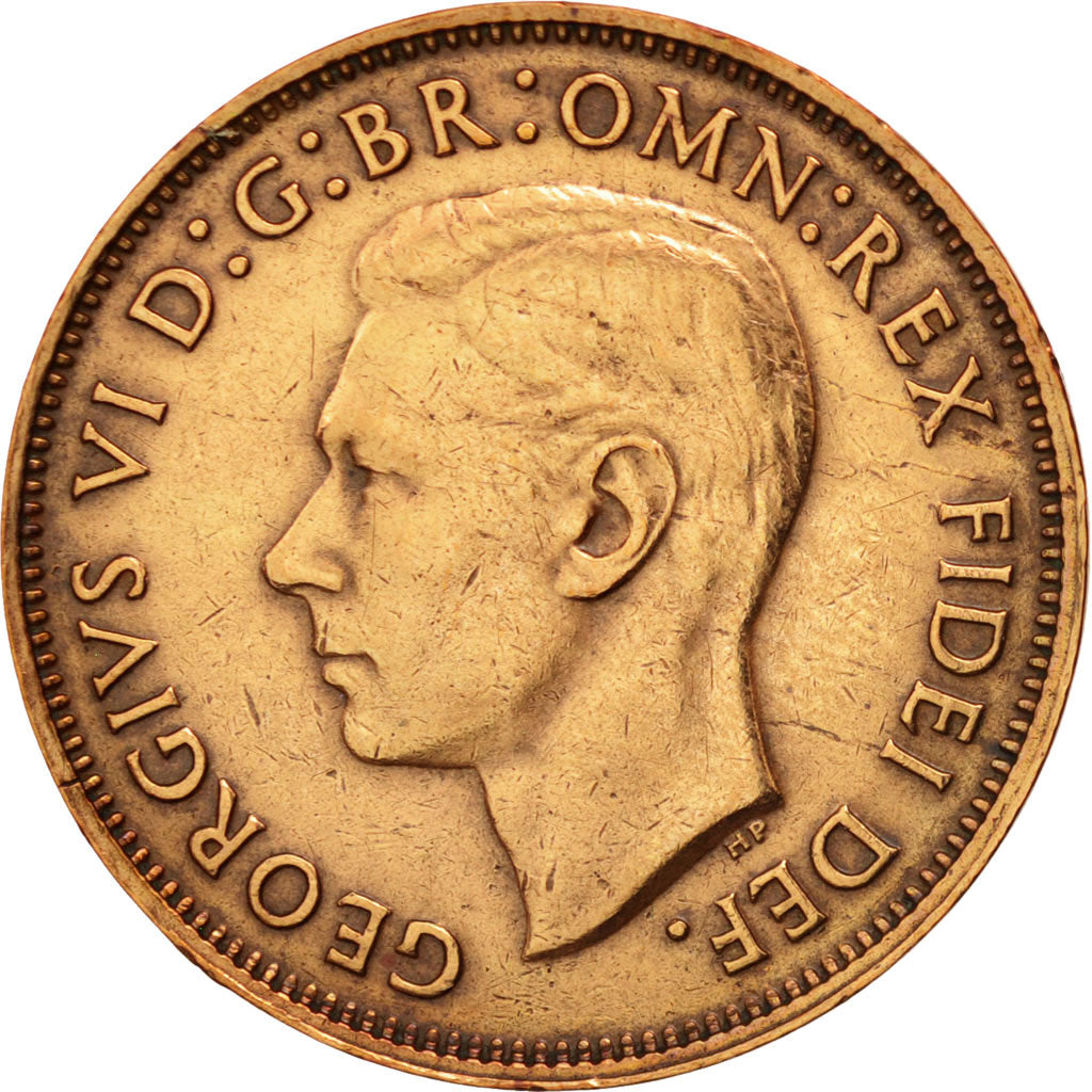 Australia, George VI, 1/2 Penny, 1949, AU(50-53), Bronze, KM:42