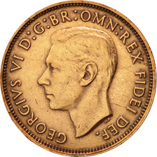Australia, George VI, 1/2 Penny, 1949, AU(50-53), Bronze, KM:42