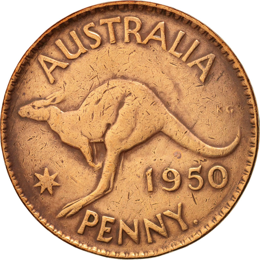 Coin, Australia, George VI, Penny, 1950, EF(40-45), Bronze, KM:43