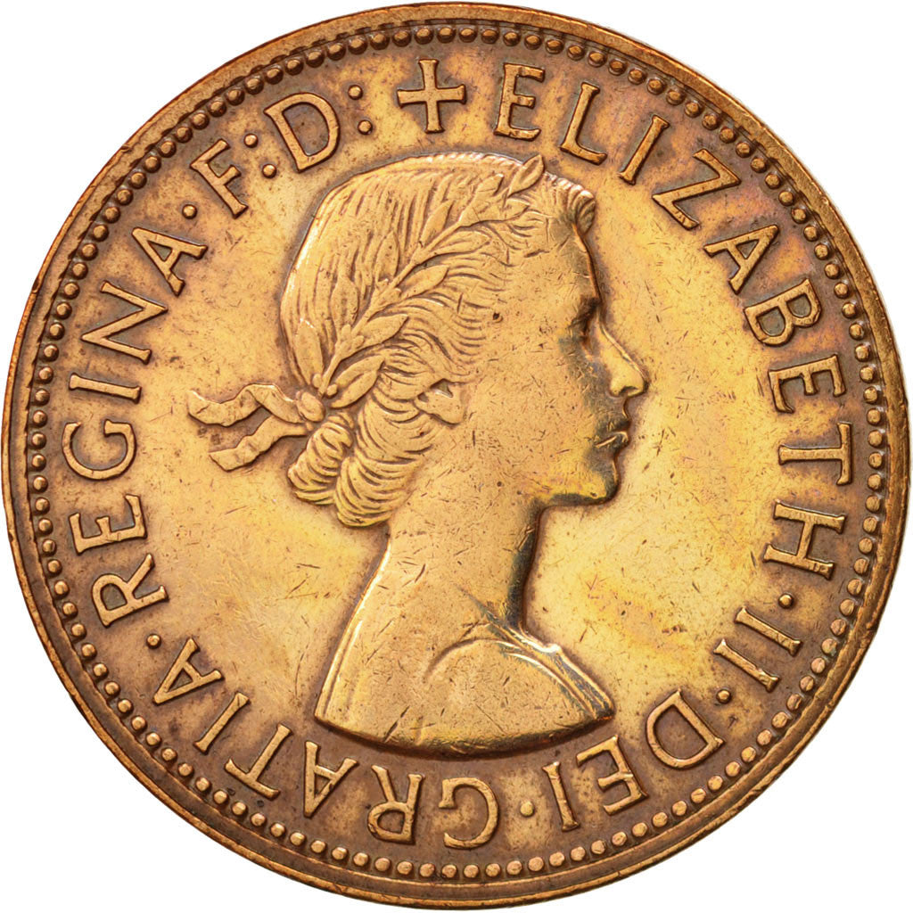 Australia, Elizabeth II, Penny, 1955, EF(40-45), Bronze, KM:56