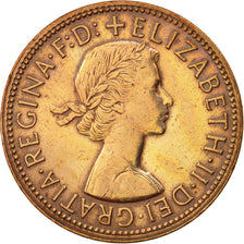 Australia, Elizabeth II, Penny, 1955, EF(40-45), Bronze, KM:56