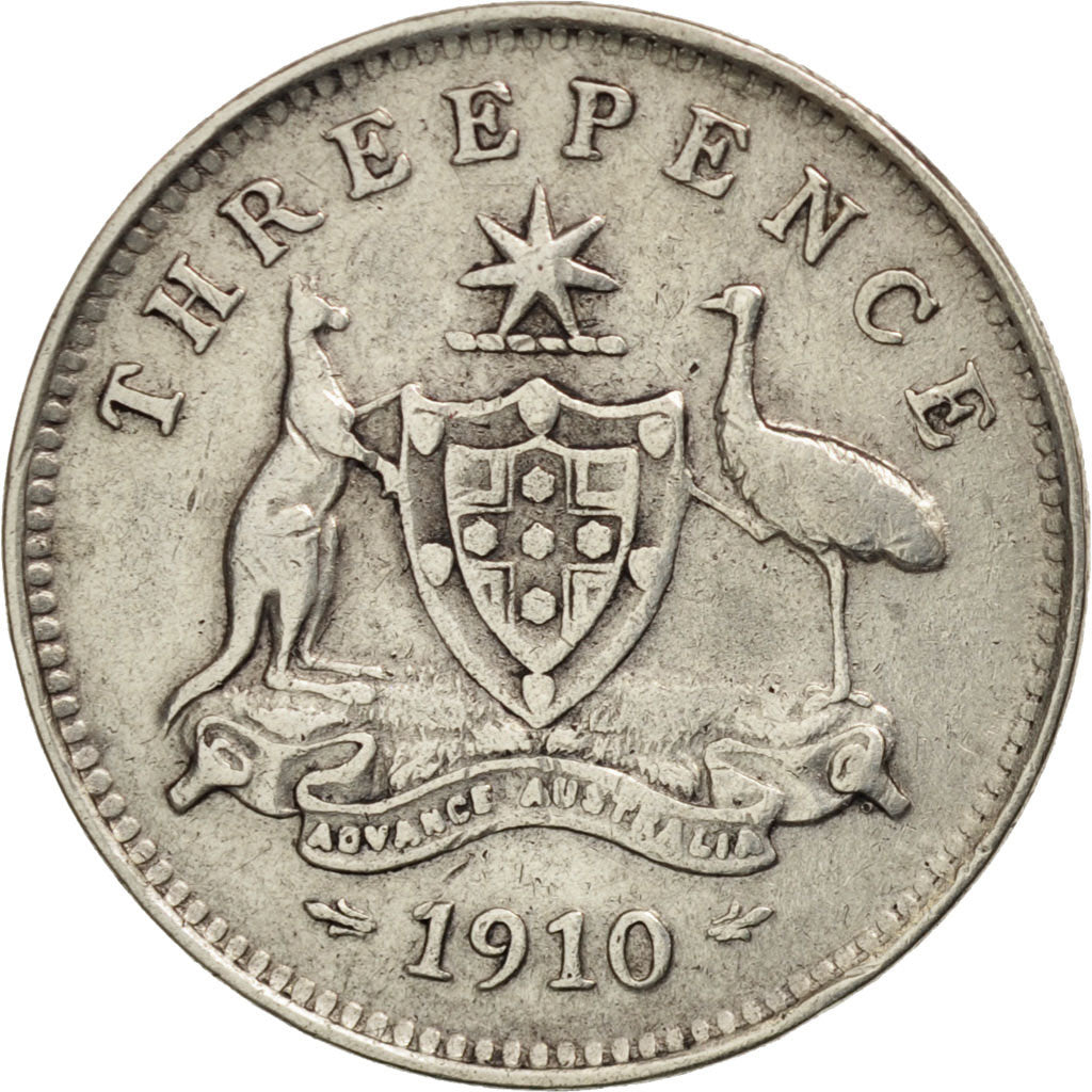 Coin, Australia, Edward VII, Threepence, 1910, London, VF(30-35), Silver, KM:18