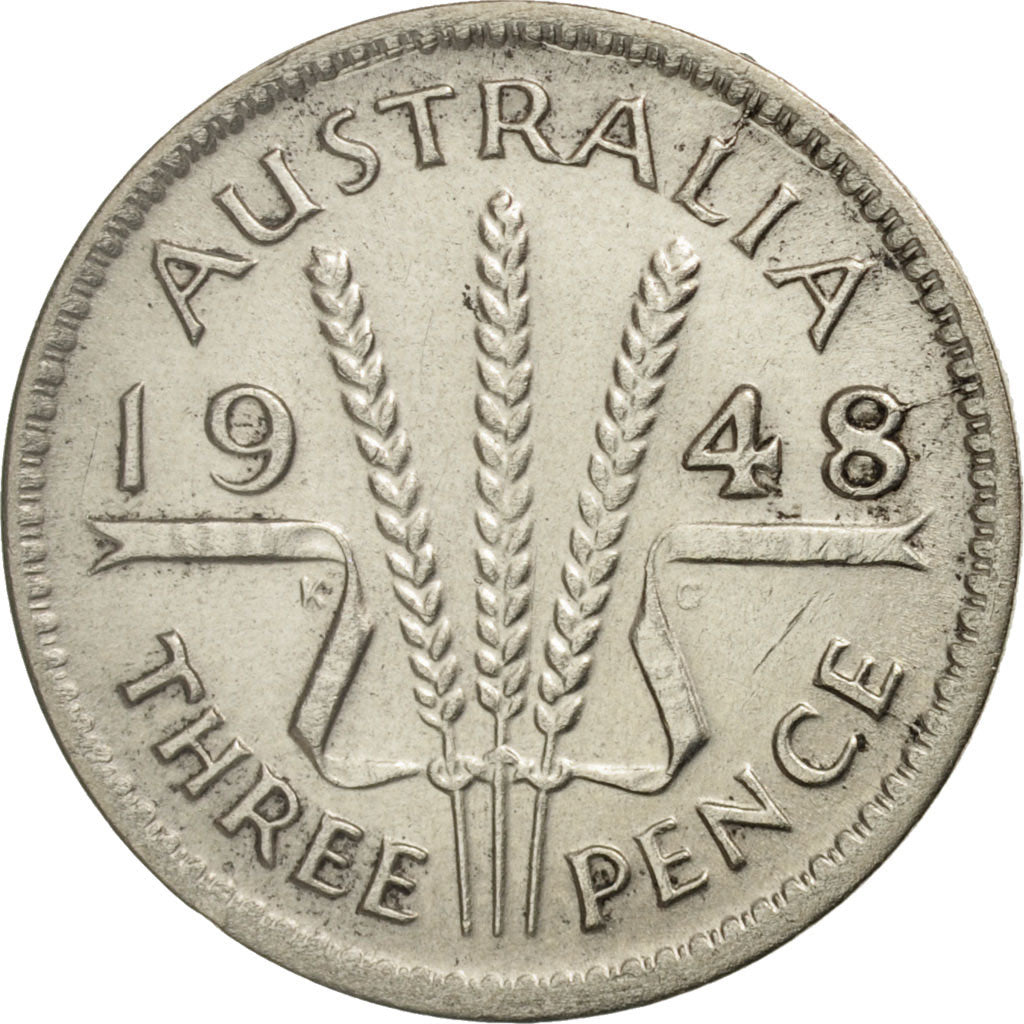 Australia, George VI, Threepence, 1948, Melbourne, AU(50-53), Silver, KM:37a